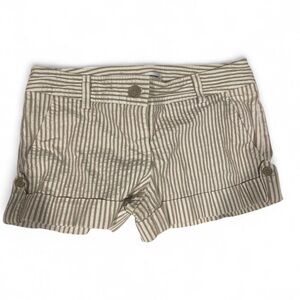 Express Beige Striped Women's Shorts